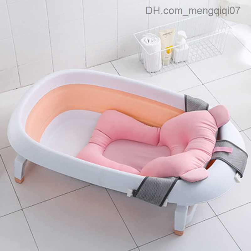 Bathing Tubs Seats Baby Soft Shower Bath Cushion Safety Bath Cushion Seat Bath Net Support Cushion Pillow Non slip Folding Cushion Z230817