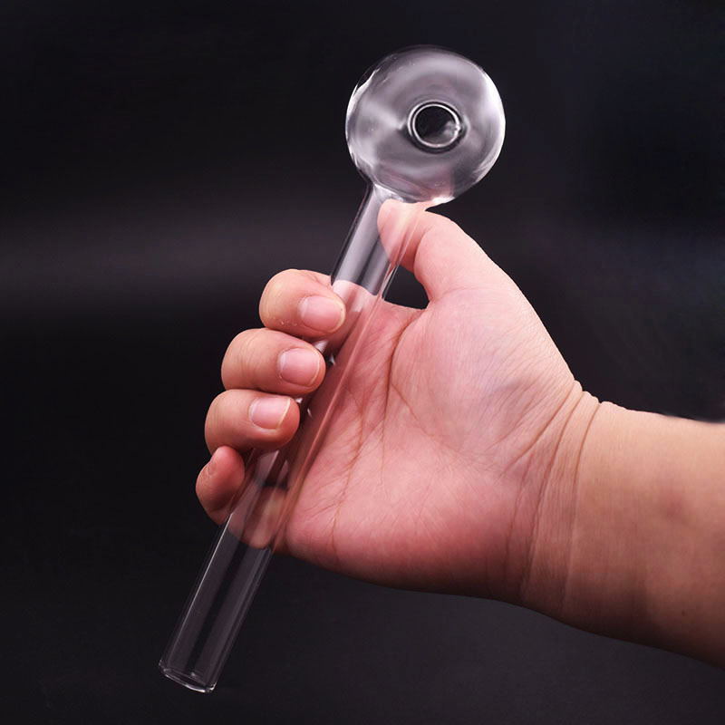 2PCS XXL SIZE Glass Oil Burner Pipe Thick Pyrex Big Size 8inch Large Clear Glass Pipe Great Tube Glass Oil Nail Pipe for Water Bong