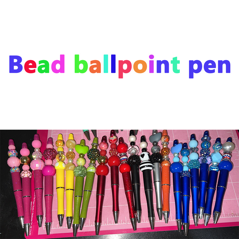 Gel Pens Pack 20 Plastic Gel Pen Beadable Pens Ballpoint Pen In Electroplating Gradient Color Bead Ballpoint Pens Plastic DIY Beaded Pens 230816