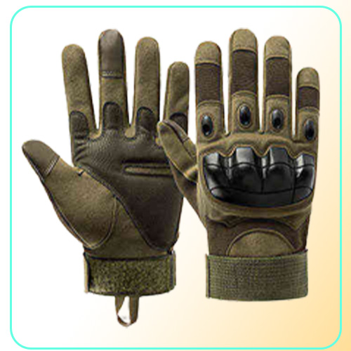 Tactical Full Finger Men Gloves Touch Screen Paintball Aioft Hard Knuckle Outdoor Climbing Riding Army Combat Gloves210f