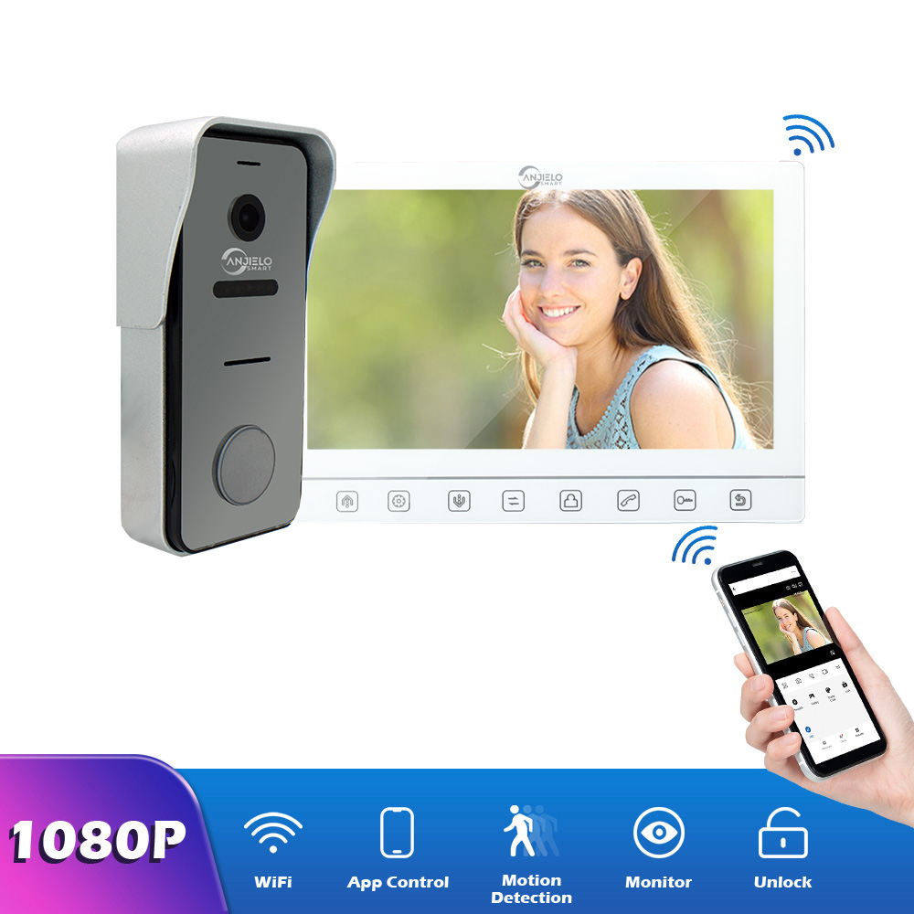 Latest Touch Button 7 inch Screen 1080P with Door bell Camera Night Vision Motion Detection Video Doorphone For Home Villa Apartment