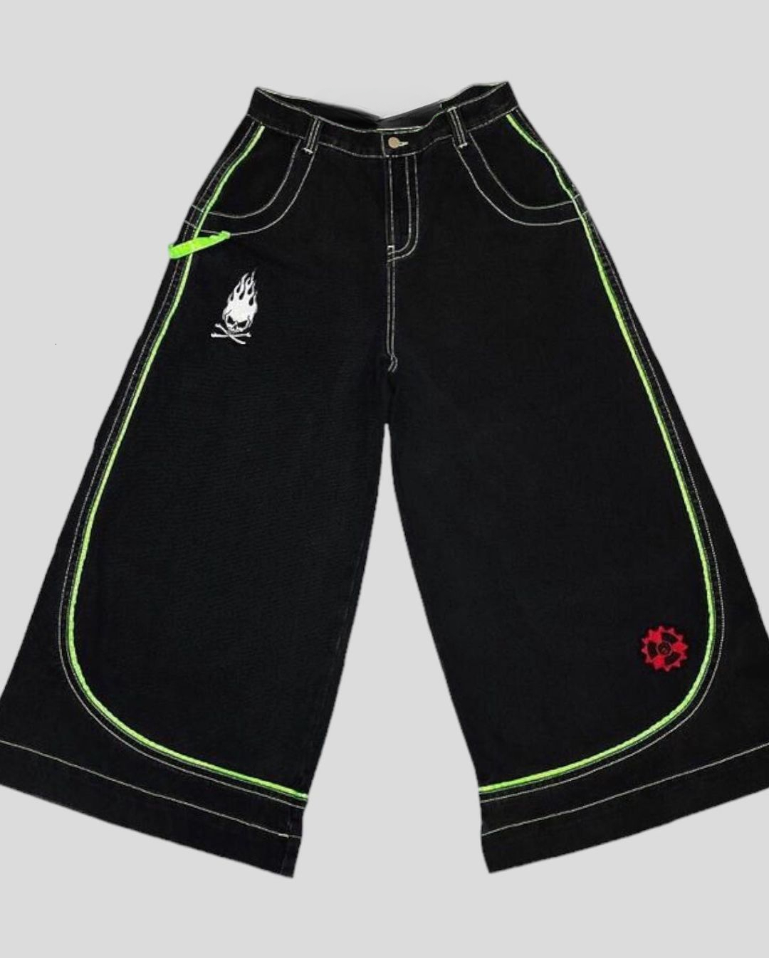 Men's Jeans Y2k Jeans Large Loose Letter Alien Pattern Embroidered Jeans Street Hip Hop Jeans Gothic Wide Leg Trousers Street Styl 230816