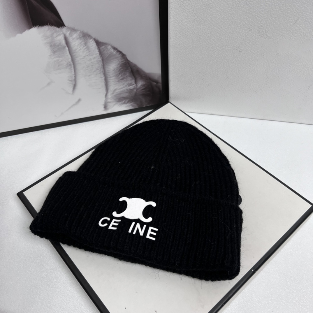 Designer Autumn and Winter Celns' Knitted Hat Beanie Cap Women's Thick Knitted Thick Warm Ball Beanie Hat Women's CEL Hat Beanie Hat 15 Colors