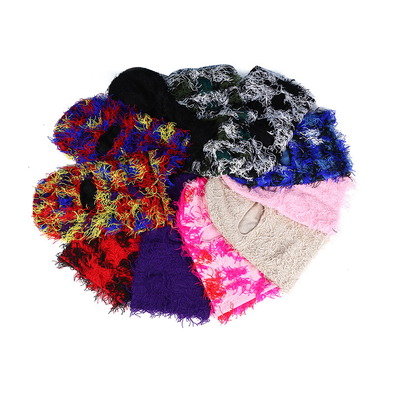 BeanieSkull Caps Style 1 Hole Balaclava Mask Hat Spooky Ski Beanie Camouflage Unisex Full Face Mask Hand Made Knitted Windproof Funny Cap 230816