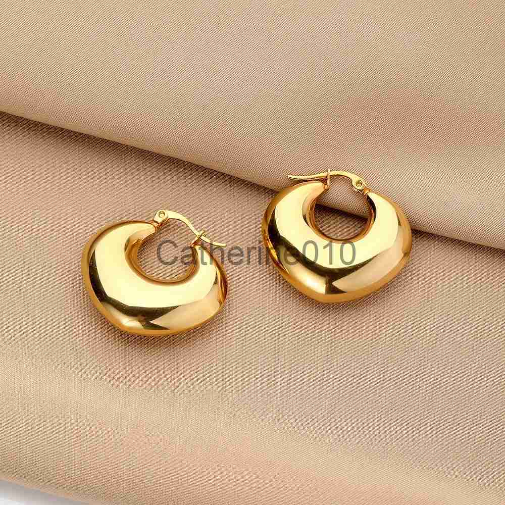 Charm IPARAM Stainless Steel Geometric Hoop Earrings for Women Men Classic Small Large Circle Earrings Punk Hip Hop Fashion Jewelry J230817