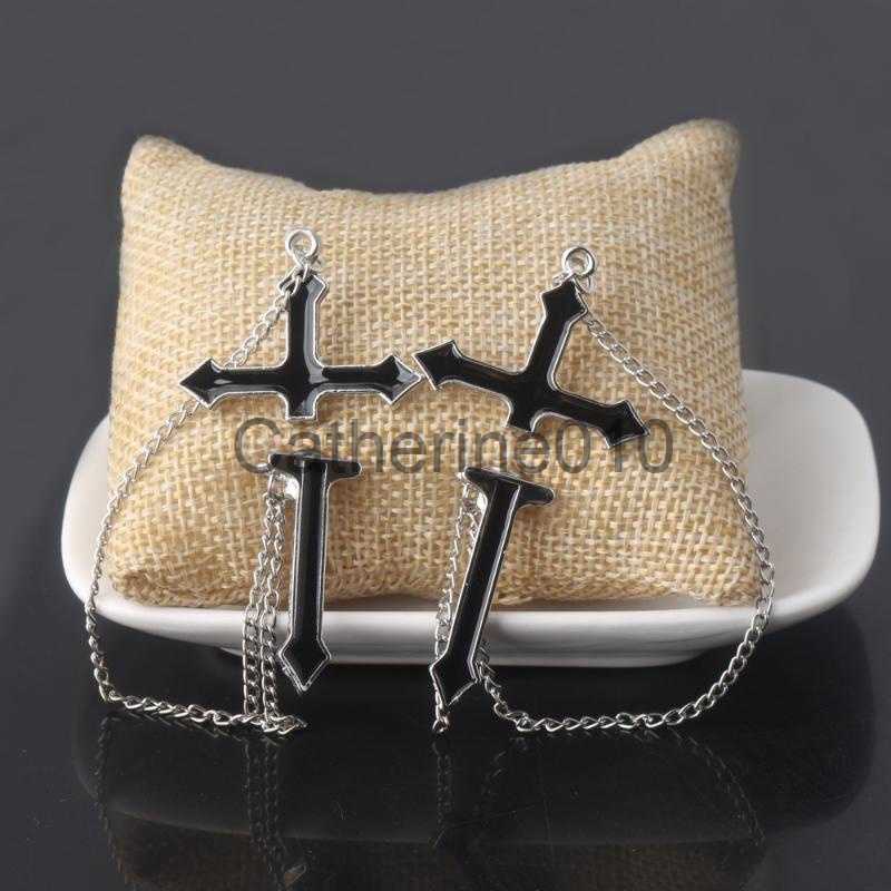 Charm Gothic Accessories Cross Pendant Earrings for Women Long Chain Tassel EarrCross Pierced Earrings Ear Bone Earrings Jewelry J230817