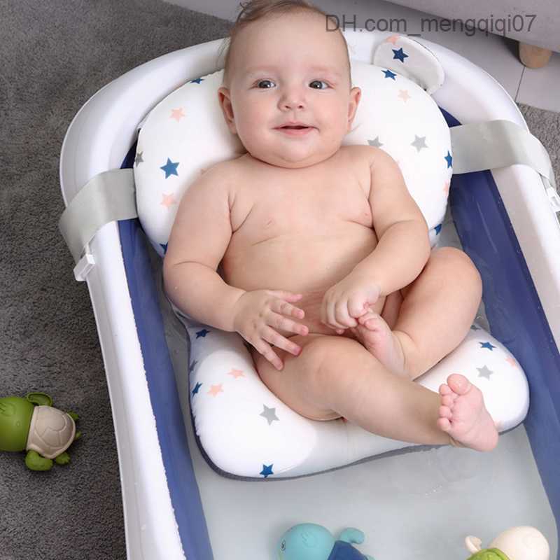 Bathing Tubs Seats Baby shower air cushion bathtub anti-skid bathtub seat cushion newborn safety bathtub cushion foldable soft pillow baby care Z23081