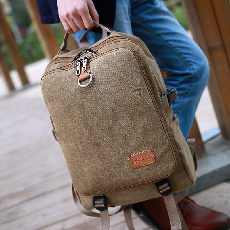School Bags Canvas Backpack For Man Casual Business Laptop Bag Trend Simple Male Travel Back Pack Durable Sport Teen 230817