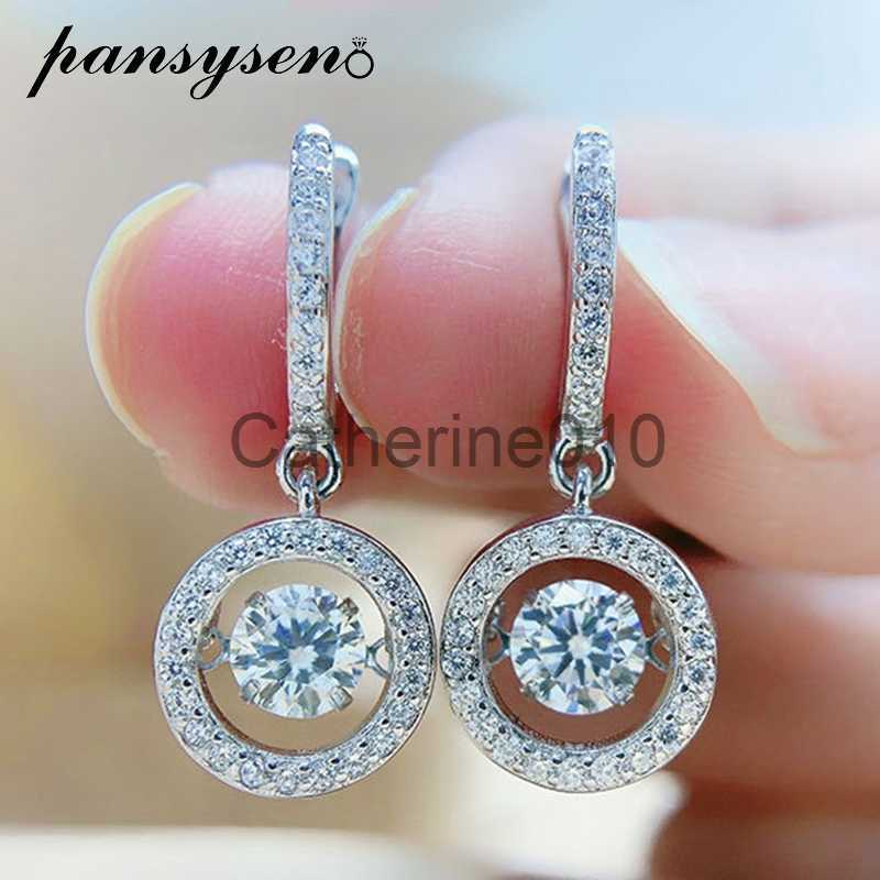 Charm PANSYSEN Classic 925 SterlSilver D Color VVS1 Real Moissanite Dangle Drop Earrings for Women WeddFine Jewelry Wholesale J230817