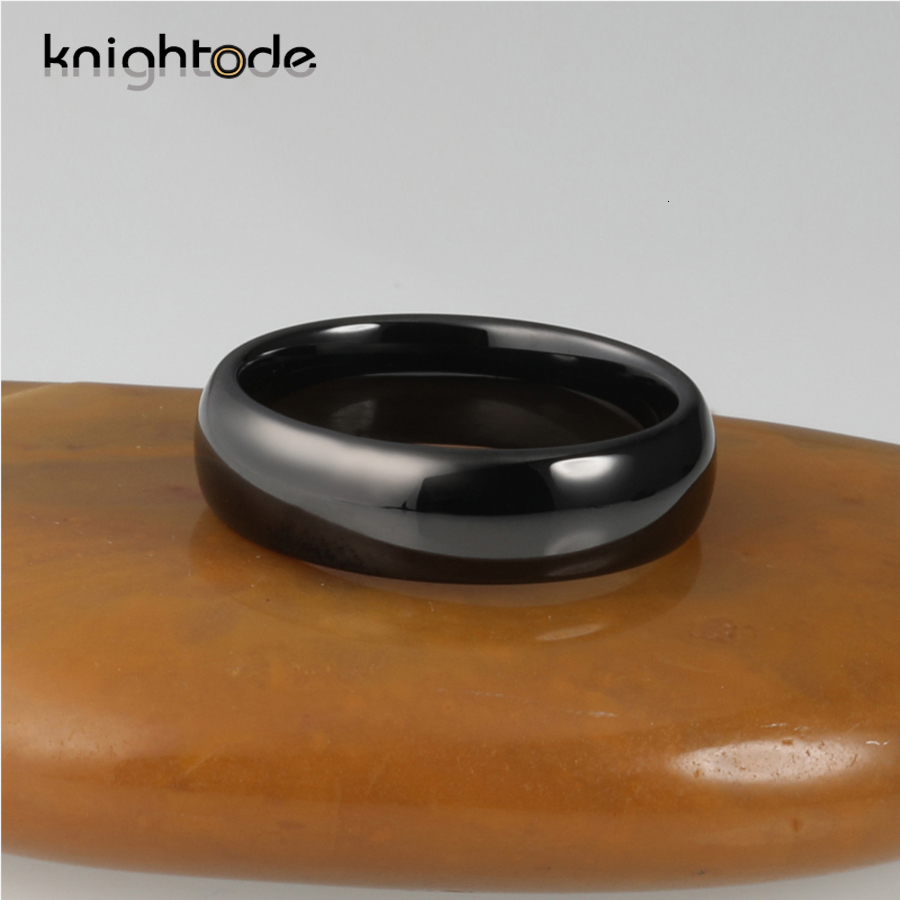 Band Rings 8mm Men Ring Black Tungsten Carbide Engagement Rings 6mm Women Fashion Wedding Band Jewelry Gift Dome Polished Shiny 230816