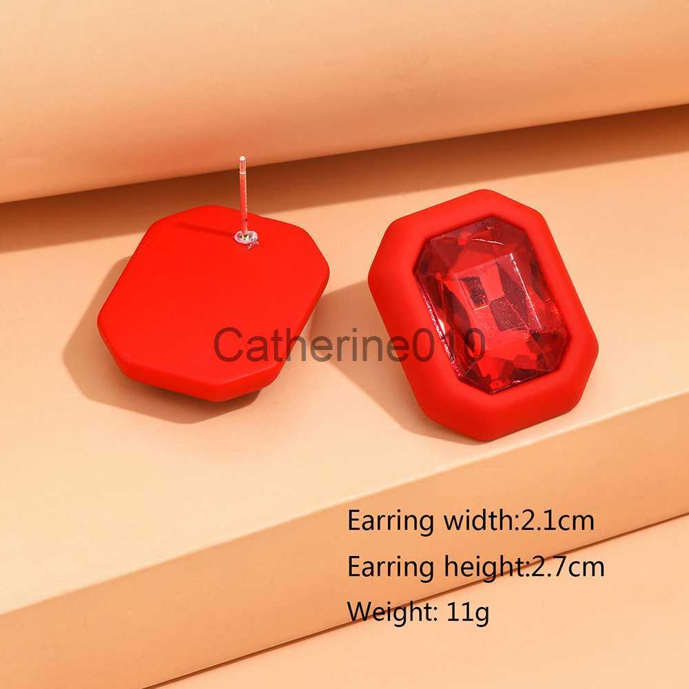 Charm Rhinestone Earrings For Women New Square Stud Earrings pendientes 2023 Trend Geometric Office Party Gift Fashion Jewelry J230817