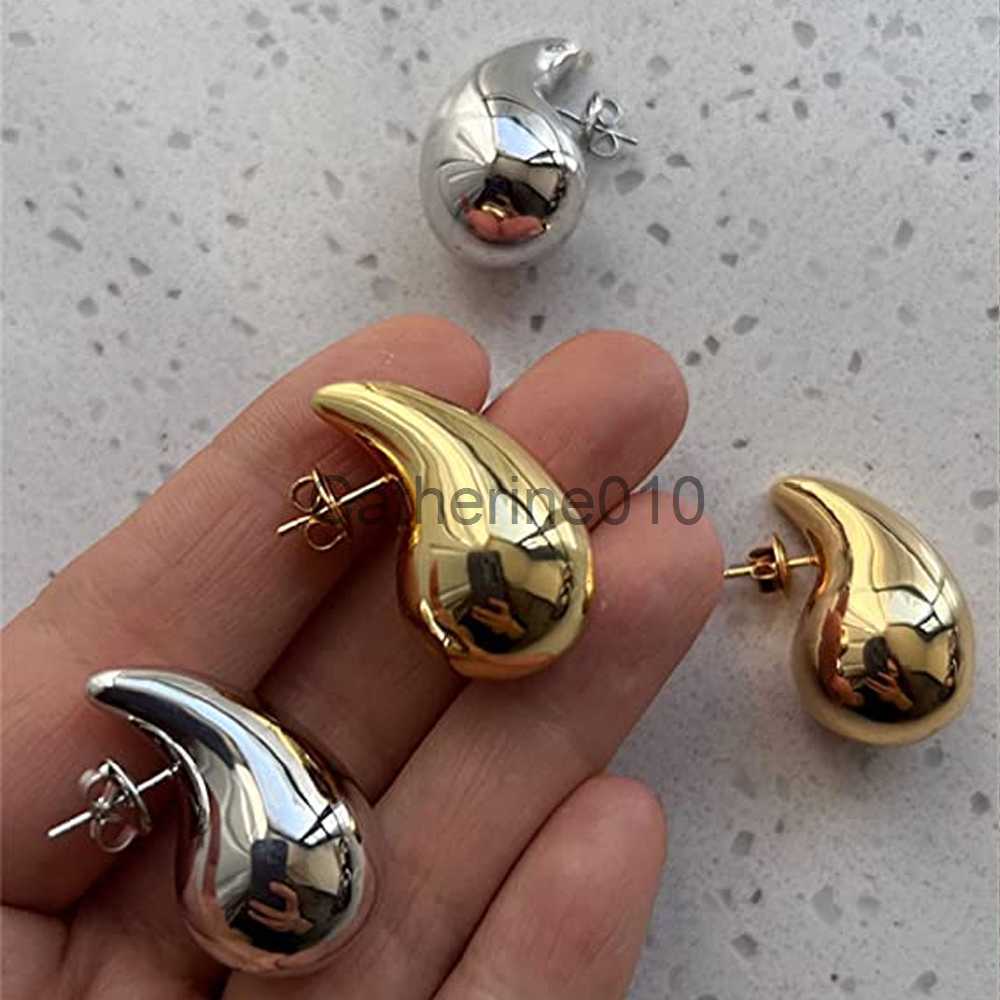 Charm Chic Exaggerate Big Waterdrop Drop Earrings for Women Dupes Chunky Teardrop Stainless Steel Gold Plated Statement Ear Jewelry J230817