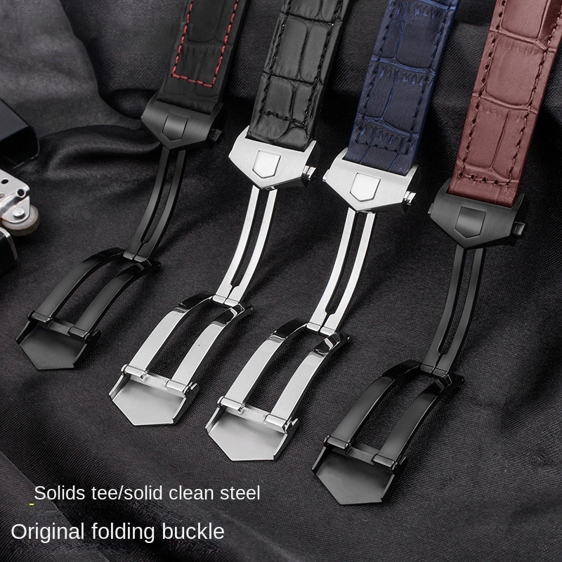 Watch Bands For Calera leather watchband Blue brown black red line Mens watch strap accessories 19mm 20mm 22mm 230816