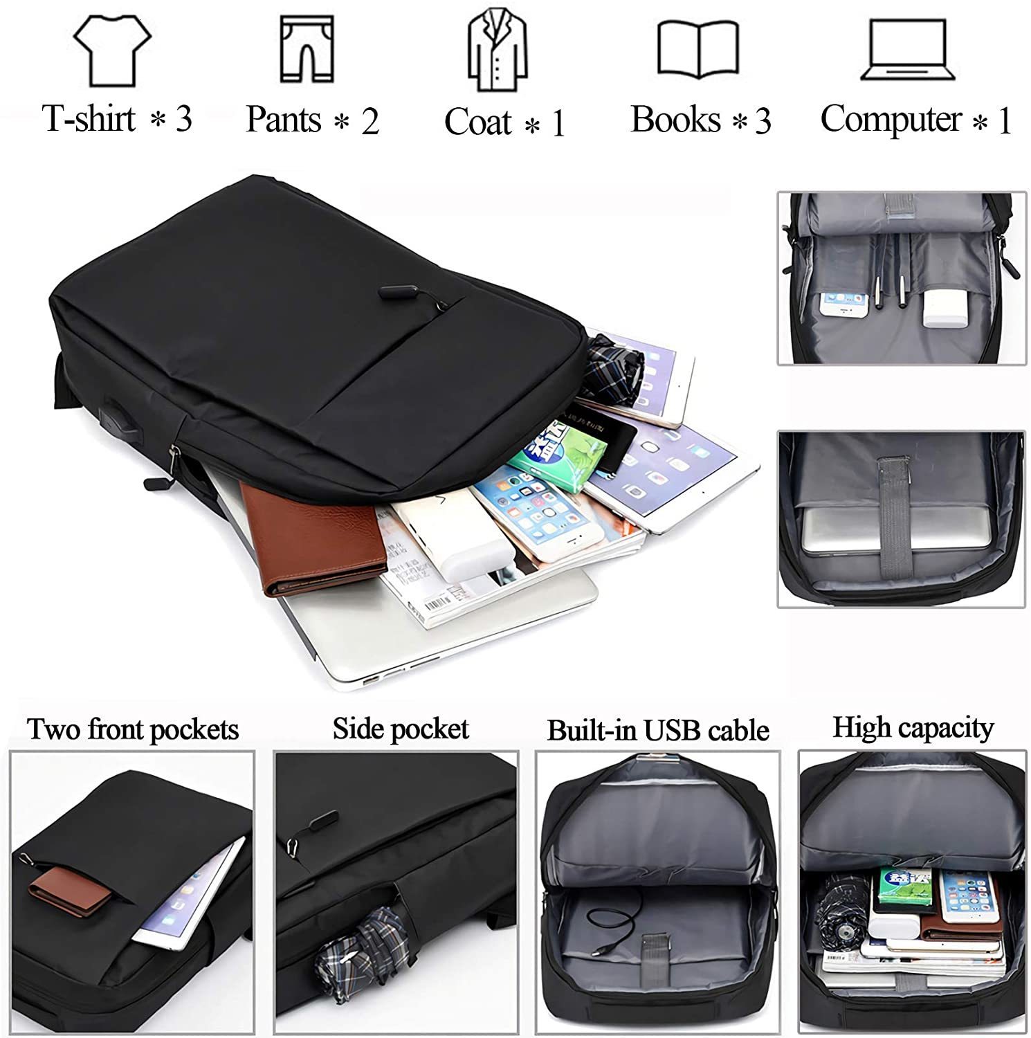 School Bags Ceavni Laptop Usb Backpack Men Bag Rucksack Anti Theft Waterproof Backbag Travel Daypack Male Mochila Women Gril 230817