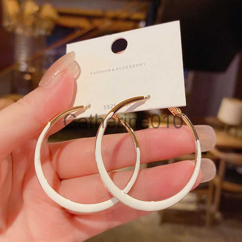 Charm GD Unique 45mm Large Round Hoop Earrings for Ladies Present Stylish Oil DrippHuggie Earrings Accessory Brincos Bulk J230817