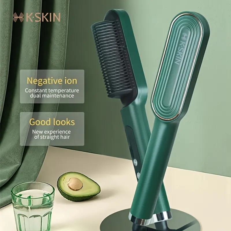 Professional Hair Straightener, 6 Gear Regulation Ionic Brush Anti Scald Static Hair Straightener