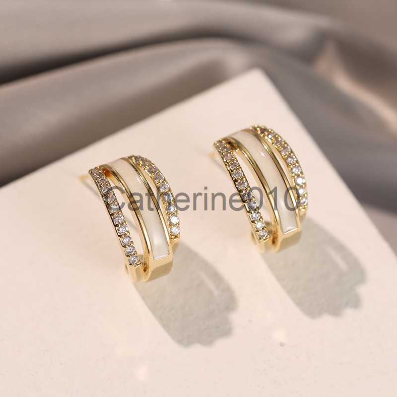 Charm 2023 New Fashion Trend Unique Design Elegant Delicate Zircon Layered Shell Earrings Women Jewelry Party Premium Gifts Wholesale J230817