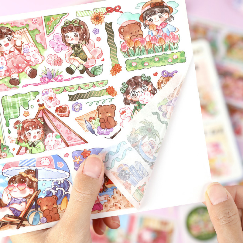 Other Decorative Stickers Mr Paper Kawaii Cartoon Characters Theme Handbook DIY Goo Card Material Decoration Cute Stationery Supplies 230816