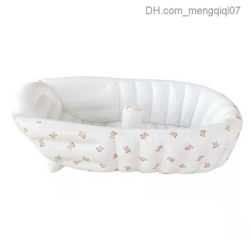 Bathing Tubs Seats Baby inflatable baby bathtub baby bubble portable bathtub chair PVC multifunctional seat feeding chair baby swimming pool Z230817