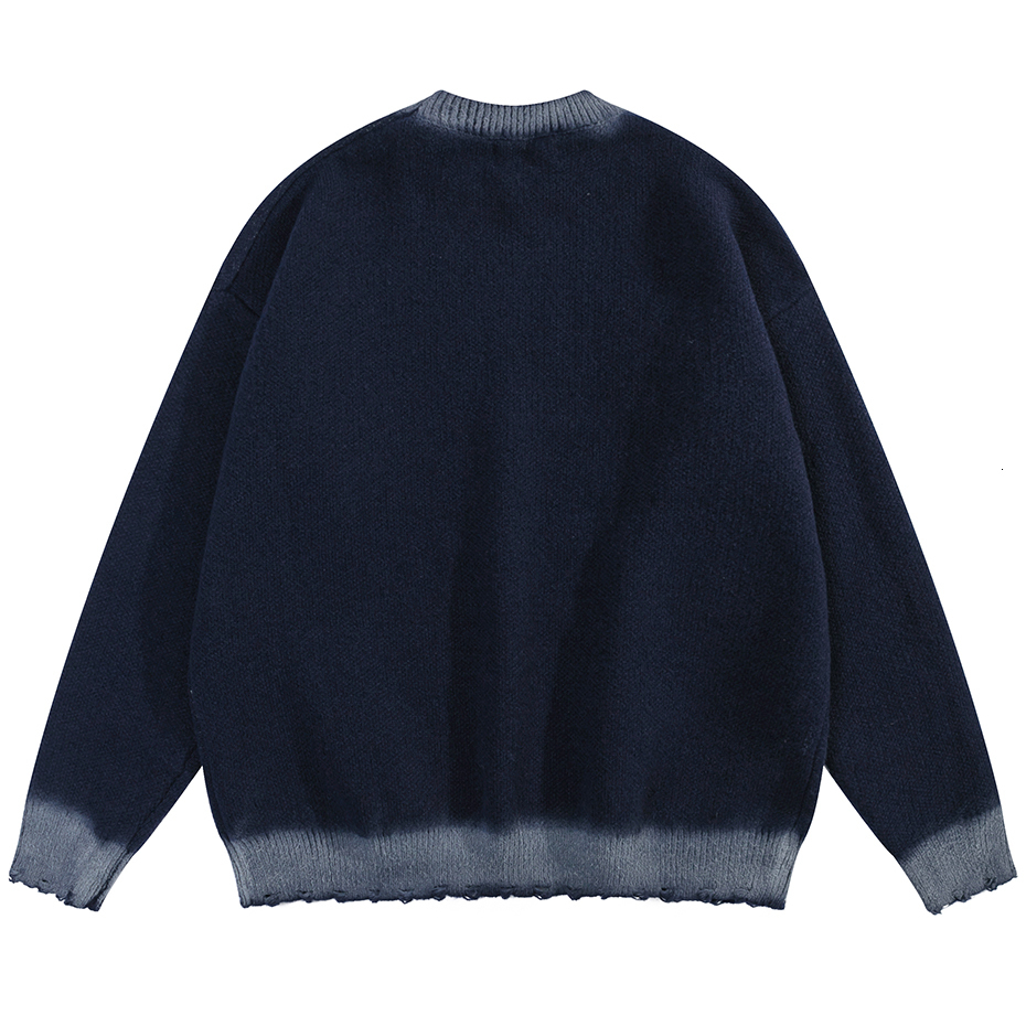 Men's Sweaters Star Sweaters Y2K Oversized Knitted Sweater Men Autumn Winter Jumpers Pullovers Harajuku Streetwear Hip Hop Sweater Pink 230815