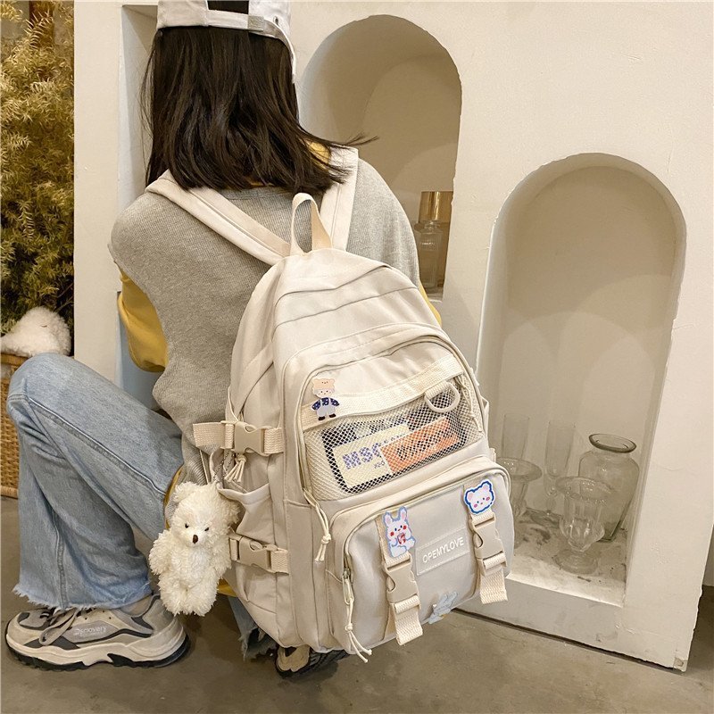 School Bags Fashion Women Backpack Waterproof Girl College Female Kawaii Student Cotton Cute Bag Harajuku Solid Teenager Mochila 230817