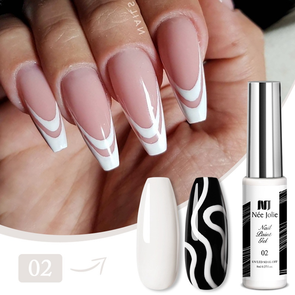 8ml Gel Nail Art Line Brush Polish 12 Colors For UV/LED Paint Nails Drawing Polish DIY Painting Varnish Liner Gels E207