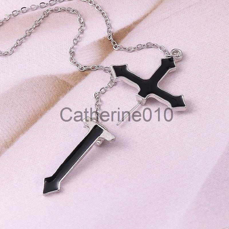 Charm Gothic Accessories Cross Pendant Earrings for Women Long Chain Tassel EarrCross Pierced Earrings Ear Bone Earrings Jewelry J230817