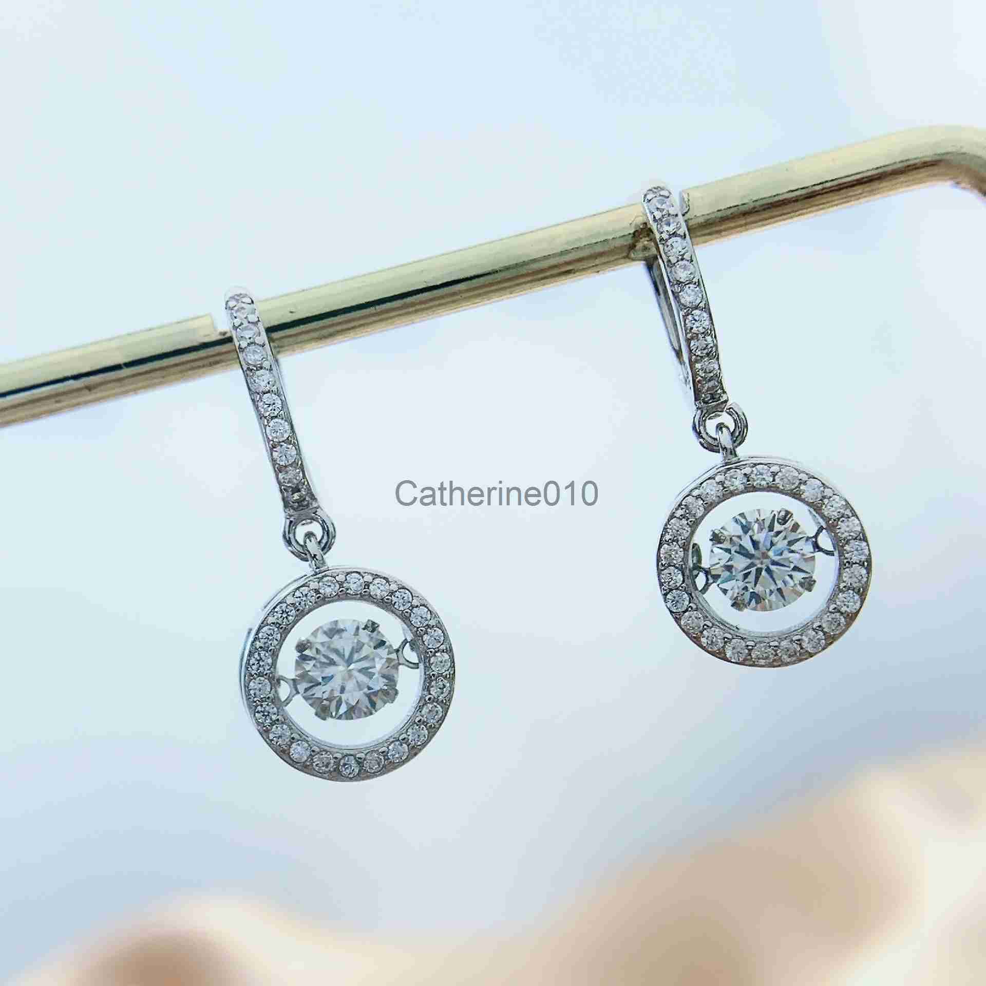 Charm PANSYSEN Classic 925 SterlSilver D Color VVS1 Real Moissanite Dangle Drop Earrings for Women WeddFine Jewelry Wholesale J230817