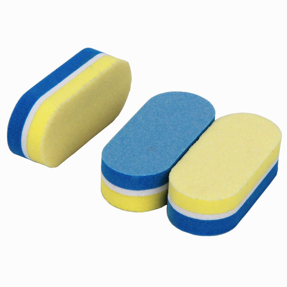 Mini Oval Nail Buffer Block Foot Rasps Double Sided Mixed Color DIY High Elastic Sponge Professional Polishing Care Repairing Polish Nails Art Tool Pu