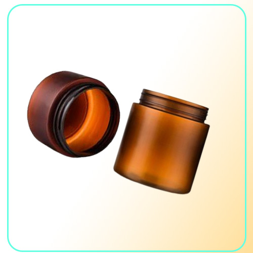 150g 250ml Empty Cream Container PET Frosted Amber Cosmetic Refillable Facial Hair Mask Plastic Jar With Bamboo Lid 20pcslot Stor6238963