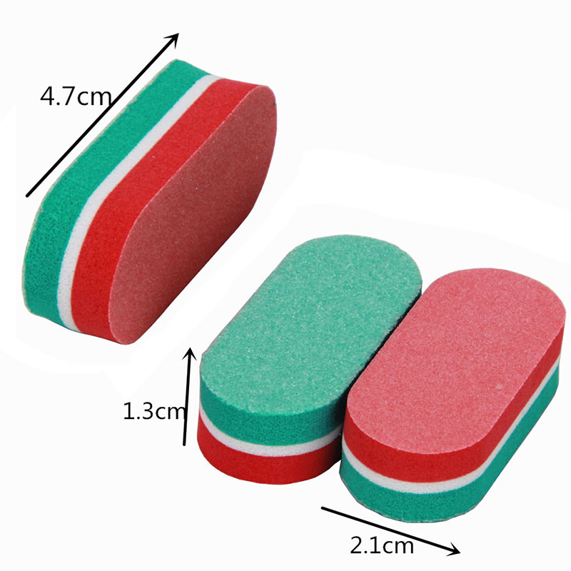 Mini Oval Nail Buffer Block Foot Rasps Double Sided Mixed Color DIY High Elastic Sponge Professional Polishing Care Repairing Polish Nails Art Tool Pu