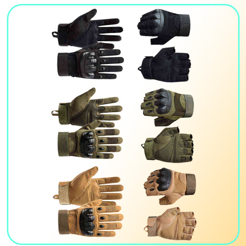 Tactical Full Finger Men Gloves Touch Screen Paintball Aioft Hard Knuckle Outdoor Climbing Riding Army Combat Gloves210f