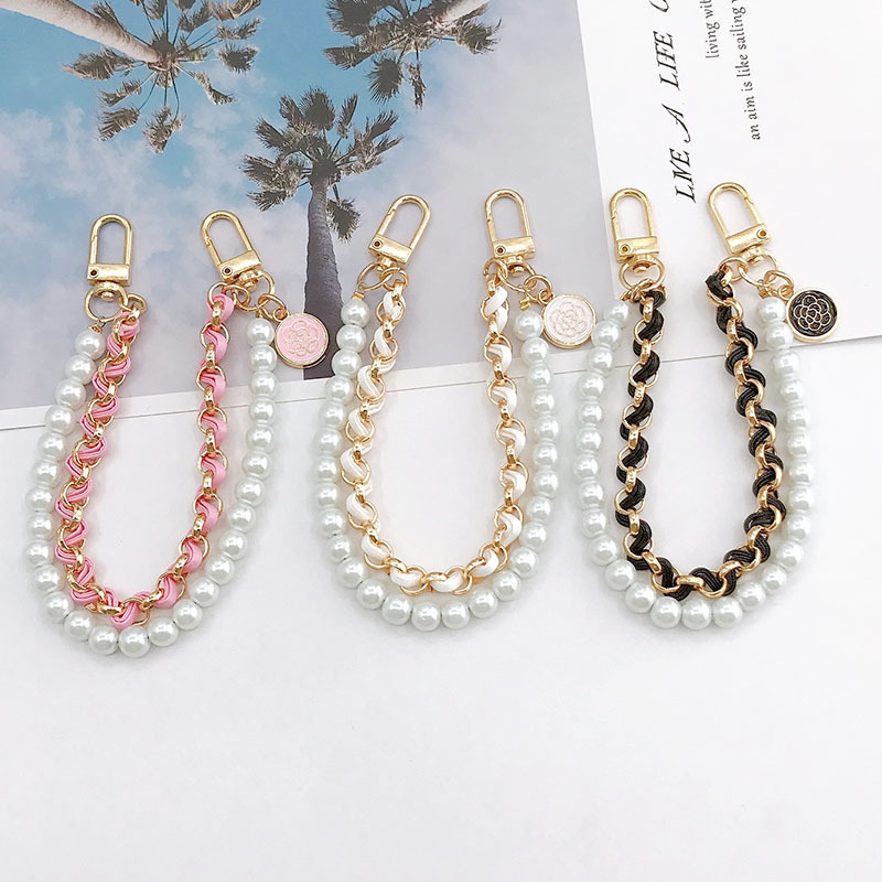 Bag Parts Accessories Vintage Pearl Strap For Handbag Double Layer Chain Phone Lanyard Exquisite DIY Purse Replacement Handles Accessory 230817
