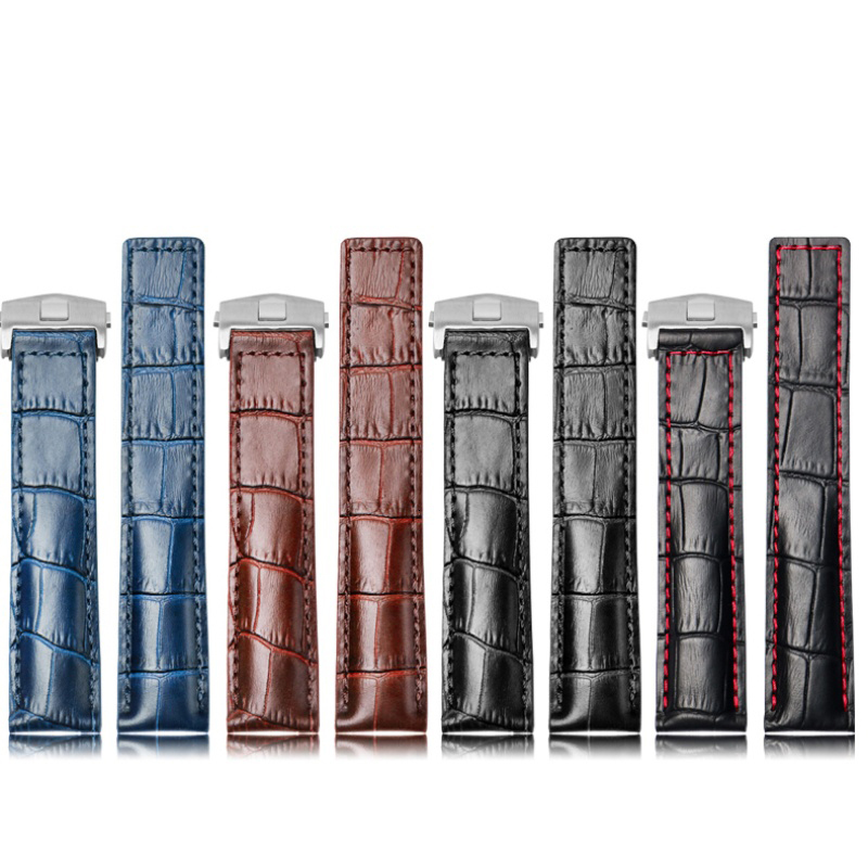 Watch Bands For Calera leather watchband Blue brown black red line Mens watch strap accessories 19mm 20mm 22mm 230816