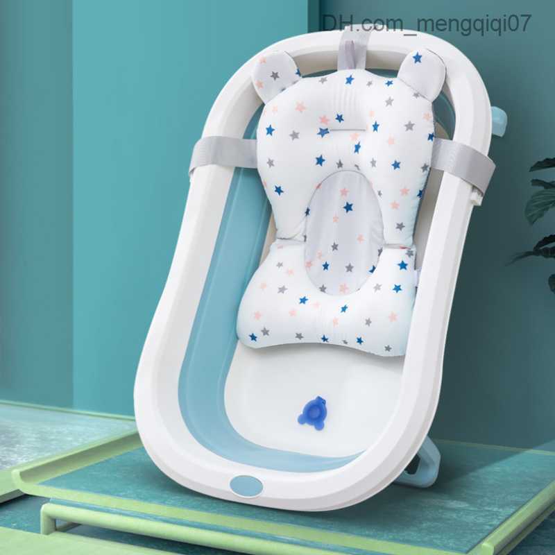 Bathing Tubs Seats Portable Baby Shower Bath Cushion Non slip Soft Comfortable Bath Seat Support Cushion Foldable Baby Bath Seat Floating Water Cushio