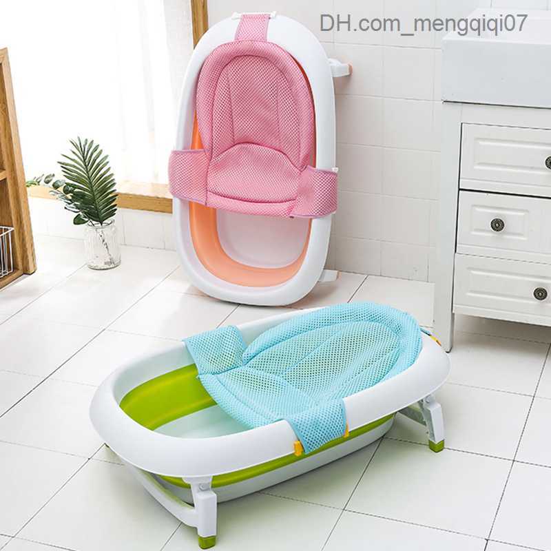 Bathing Tubs Seats Baby anti-skid bathtub seat shower bathtub pad adjustable newborn safety bathtub support pad foldable soft pillow Z230817