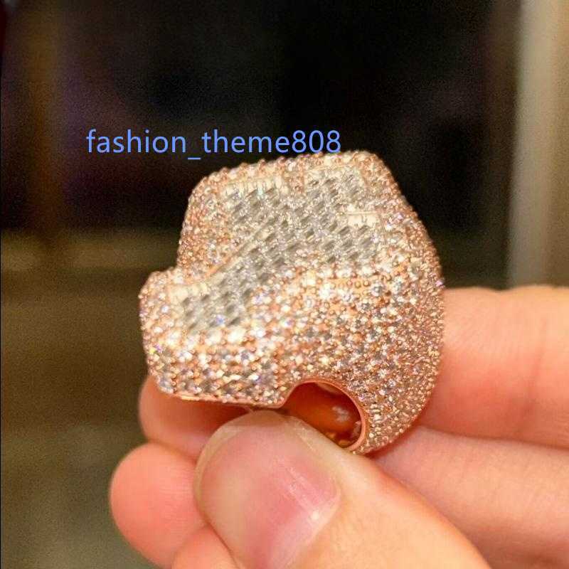 Designer Jewelry New design cross pinky ring moissanite jewelry top quality men silver iced out D-vvs1 diamond moissanite hip hop ring