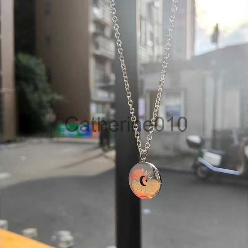 Pendant Necklaces TV Series The Eclipse Ayan Khaotung Cosplay Moon Star Circular Pendant Titanium Steel Necklace Lovers Jewelry Accessories J230817
