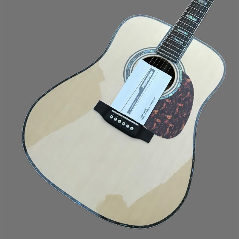 New Solid Spruce top acoustic Guitar Type 45 Type 41 Inlaid abalone guitar, Abalone top and back keys, electric guitar
