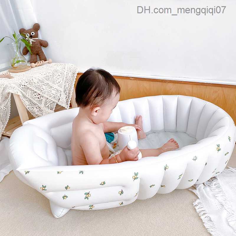 Bathing Tubs Seats Baby inflatable baby bathtub baby bubble portable bathtub chair PVC multifunctional seat feeding chair baby swimming pool Z230817