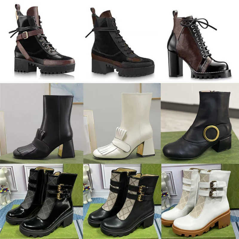 New Designer Womens Boots Martin Boots Platform Autumn And Winter Classic Ladies Boots Beautiful Casual Shoes Leather US5-11 With Box NO13