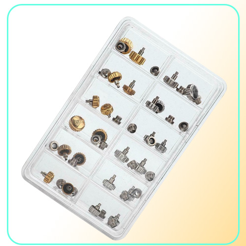 40PCS Watch Crowns Watch Waterproof Replacement Assorted Repair Tools with Box