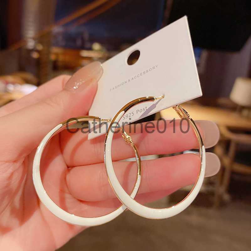 Charm GD Unique 45mm Large Round Hoop Earrings for Ladies Present Stylish Oil DrippHuggie Earrings Accessory Brincos Bulk J230817