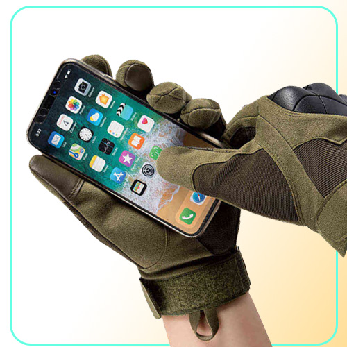 Tactical Full Finger Men Gloves Touch Screen Paintball Aioft Hard Knuckle Outdoor Climbing Riding Army Combat Gloves210f
