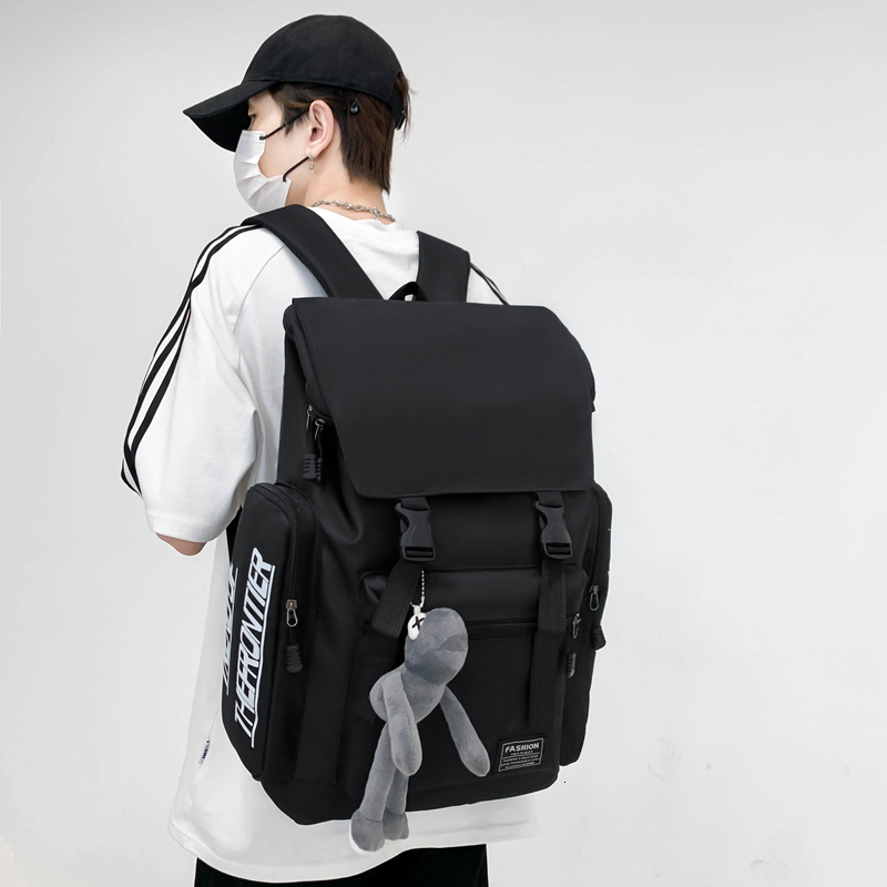 School Bags Large Capacity Waterproof Men Backpack Trendy Pendant Bag for Girls Outdoor Leisure Travel Backpacks Student Bookbags 230817