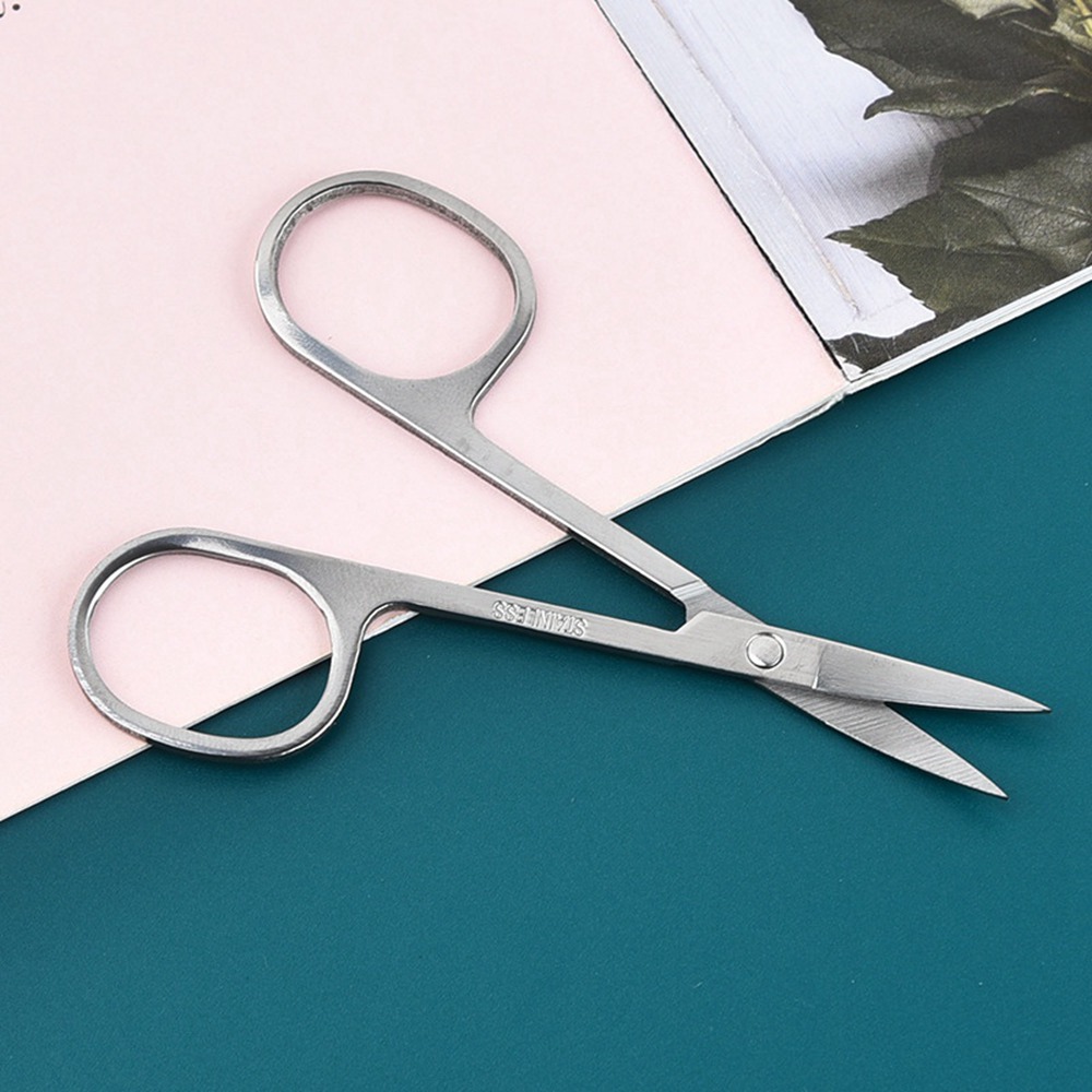Eyebrow Scissors Stainless Steel Nail Tools Eyebrow Nose Eyelash Scissor Multifunctional Facial Hair Trimmer Makeup Beauty Tool E125