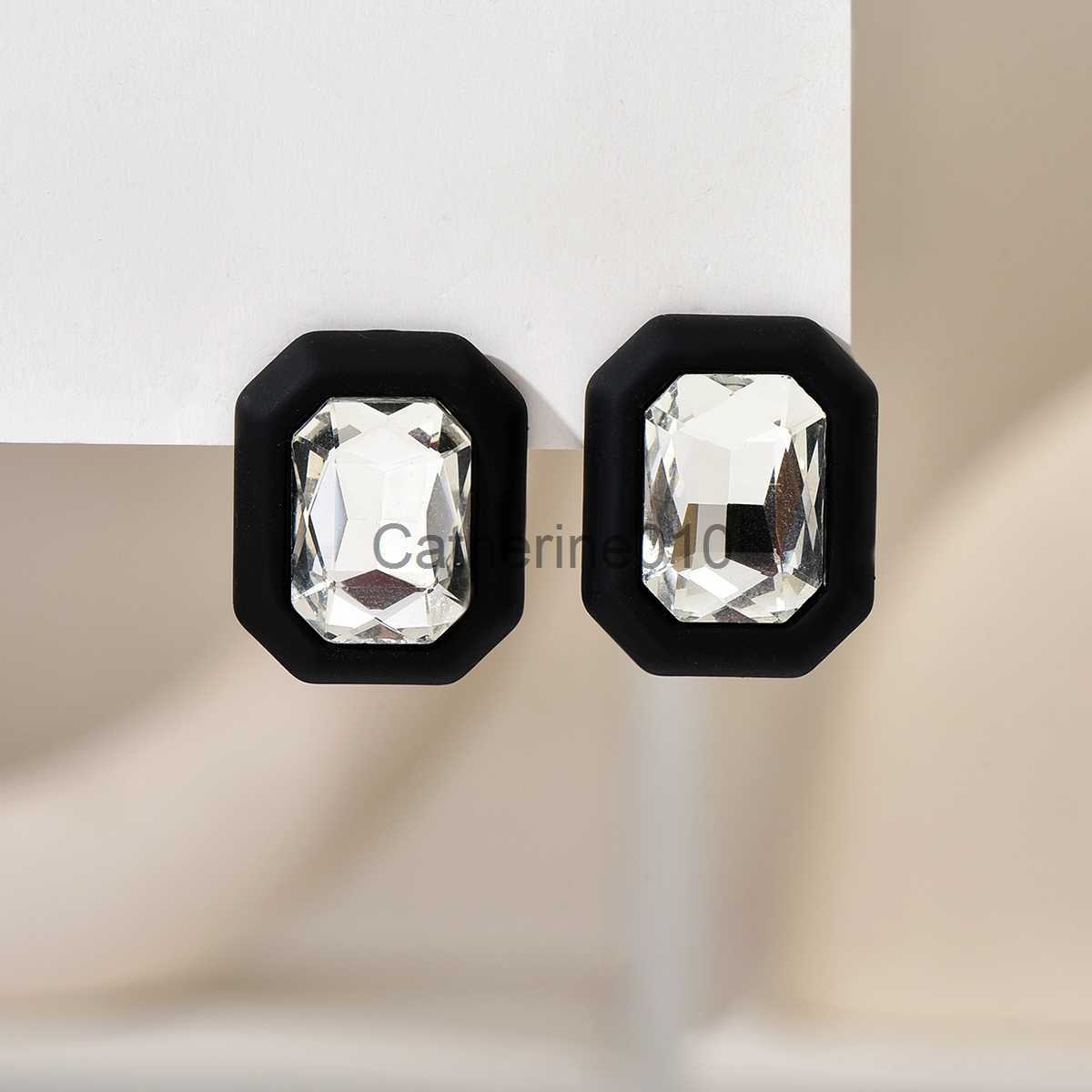 Charm Rhinestone Earrings For Women New Square Stud Earrings pendientes 2023 Trend Geometric Office Party Gift Fashion Jewelry J230817
