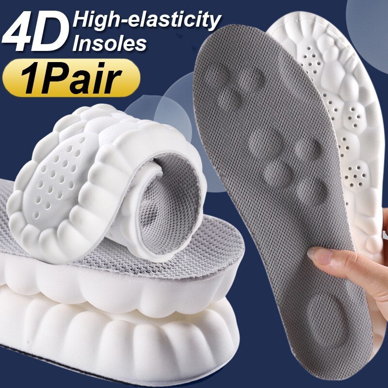 Shoe Parts Accessories Sports Insole 4D Cloud Style Sweat Absorbing Breathable Thickened Shock Absorption Super Soft and Comfortable Elastic 230817