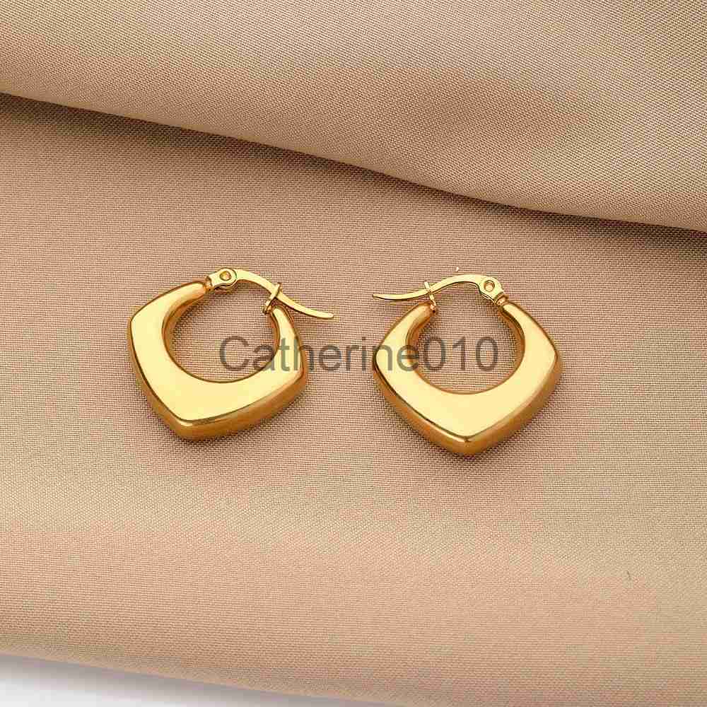 Charm IPARAM Stainless Steel Geometric Hoop Earrings for Women Men Classic Small Large Circle Earrings Punk Hip Hop Fashion Jewelry J230817