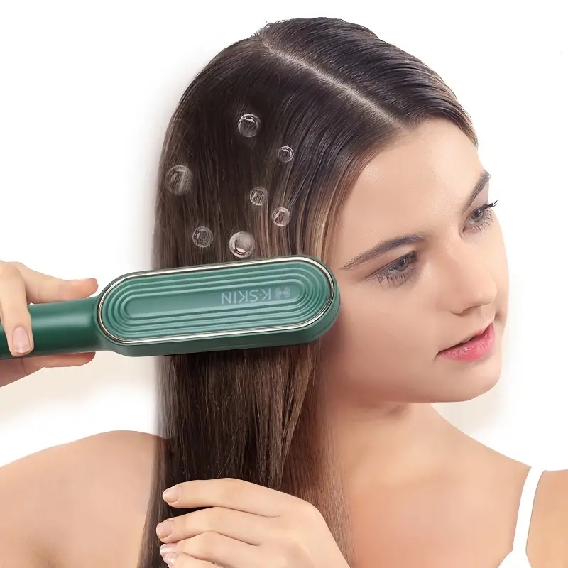 Professional Hair Straightener, 6 Gear Regulation Ionic Brush Anti Scald Static Hair Straightener